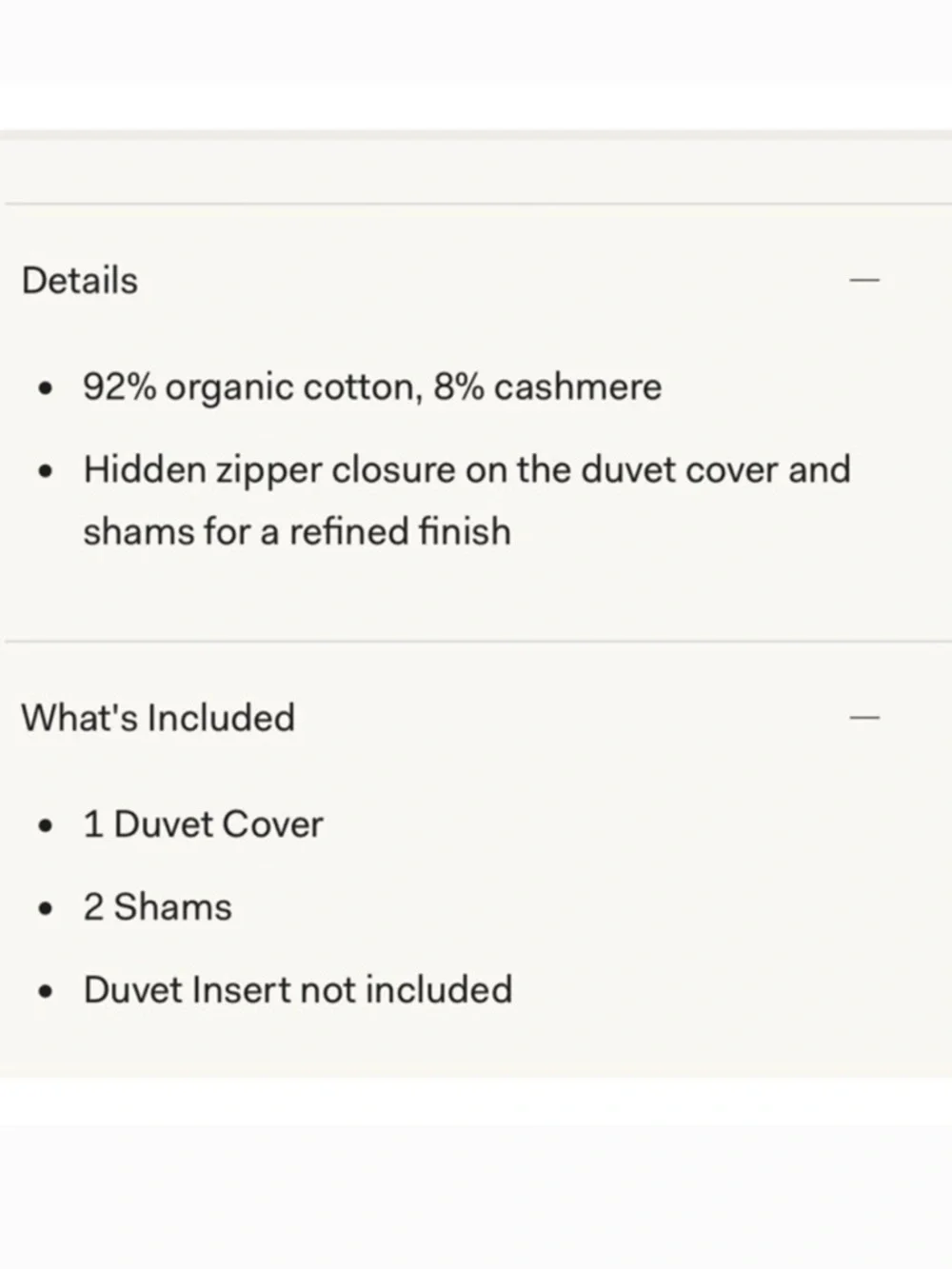 Boll & Branch Elysian Organic Cotton Cashmere Duvet Cover Full Queen Cream  NWOT